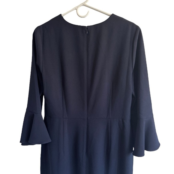 Ann Taylor Navy Flare Sleeve Sheath Dress, Size 10 - Picture 6 of 7